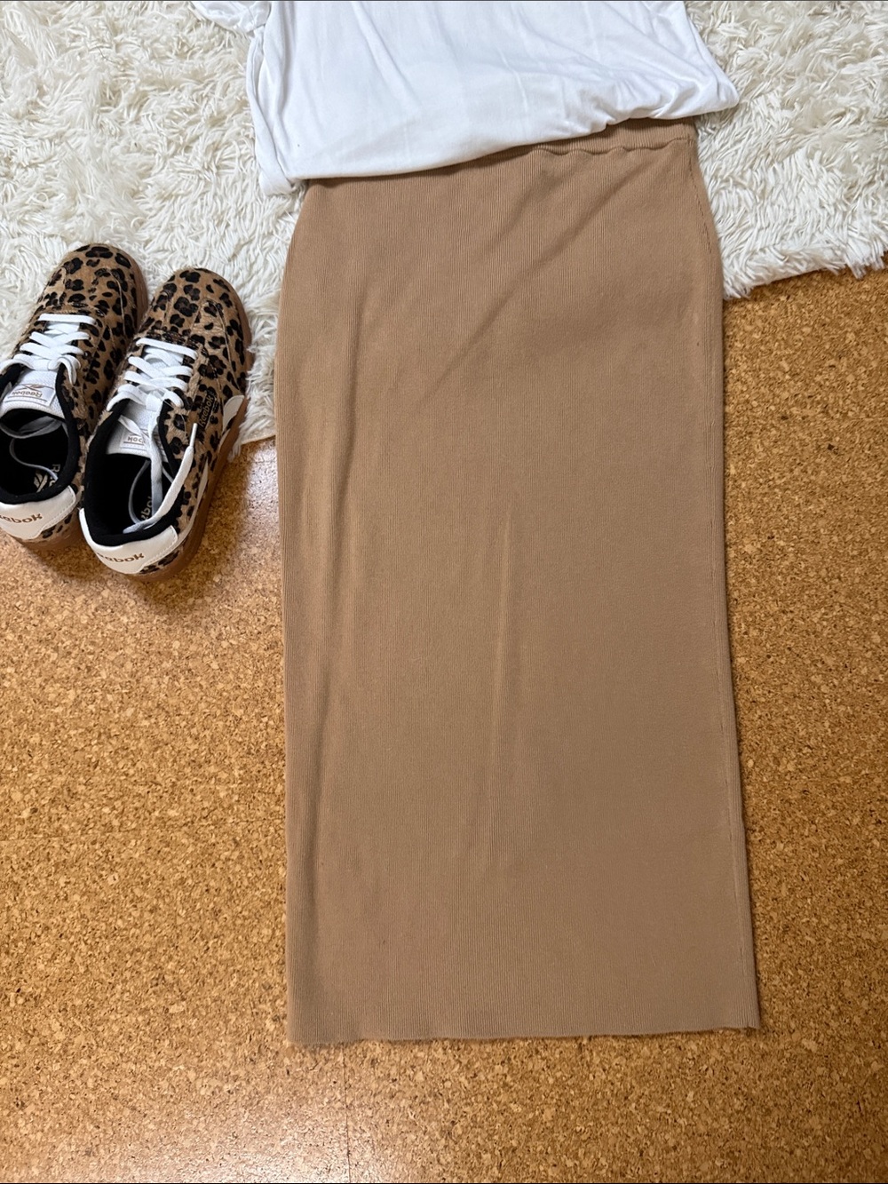 Knit midi skirt